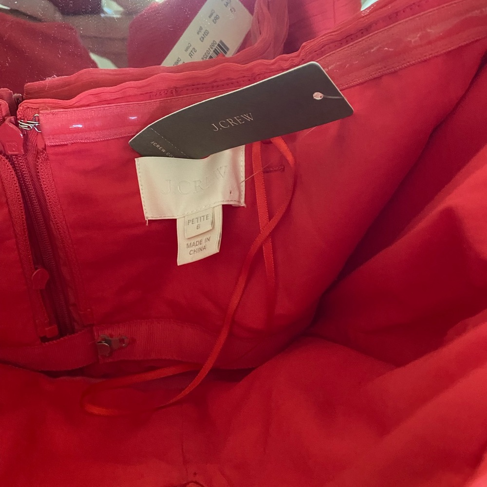 J Crew strapless dress NEW- 06 petite. Coral/red